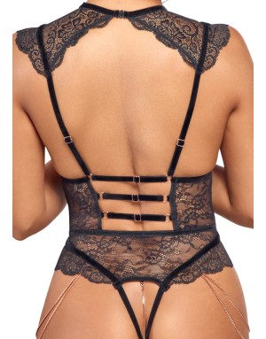 Body Dentelle Ouvert Élégant avec Bijoux – Lingerie Sexy