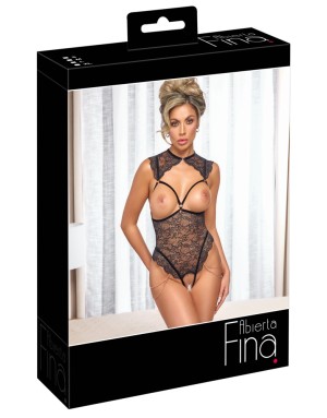 Body ouvert dentelle avec bijoux -  Abierta Fina