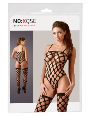 Body sensuel avec bas autofixants – Élégance et séduction absolue