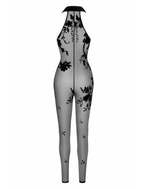 Combinaison Zippée Ego Tulle Floqué Noir – NOIR Handmade