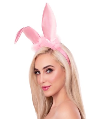 Serre-tête Oreilles de Lapin Satin & Marabou – Leg Avenue