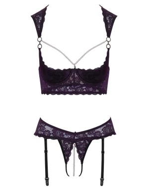 Ensemble Dentelle Fine Noir – Lingerie Sensuelle et Élégante Femme