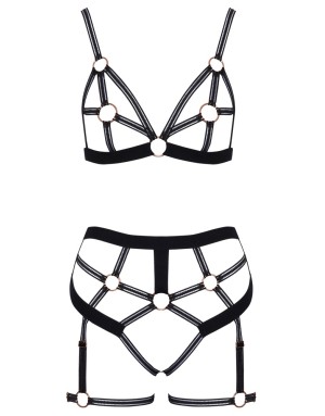 Ensemble Ouvert Soutien-Gorge & String Noir – Lingerie Sensuelle