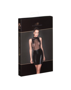 Robe Wetlook & Broderies Noir Handmade – Mini robe glamour