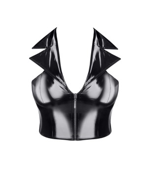 Top Melania Noir PVC – Élégance Sensuelle signée Demoniq
