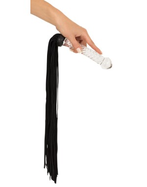 Cravache Microfibre & Poignée Verre – Accessoire BDSM Luxe