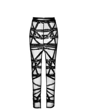 Jupe longue fendue Bondesque F360 - Noir Handmade