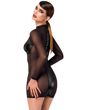Mini Robe Wetlook Noire Crossfire – Élégance Fatale & Désir Intense