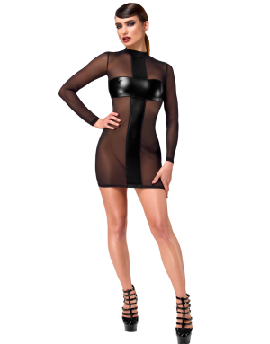 Mini Robe Wetlook Noire Crossfire – Élégance Fatale & Désir Intense
