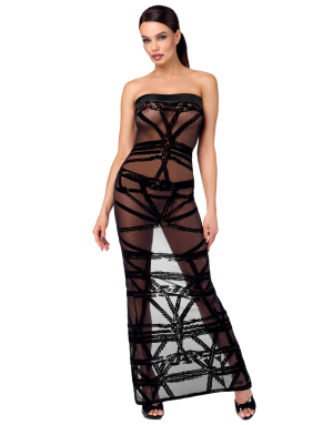 F358 Bondesque Opera Off-shoulder long dress