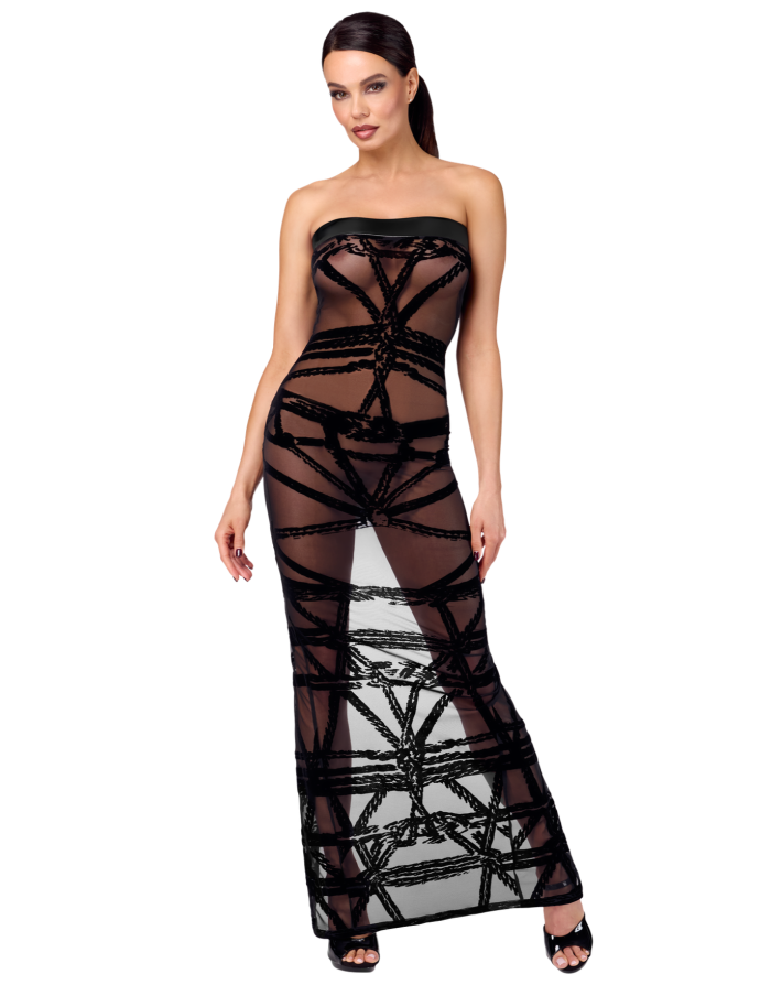 F358 Bondesque Opera Off-shoulder long dress