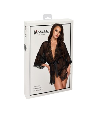 Peignoir Dentelle Noir Sensuel – Confiance Absolue-  Kissable 245