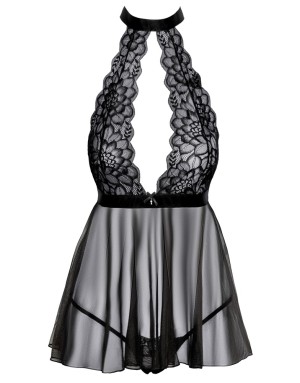 Babydoll Noir & String – Transparence Sensuelle et Élégance Captivante