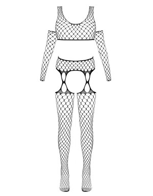 Ensemble Résille 3 Pièces Noir Sexy Femme – Look Sensuel Chic
