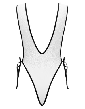 Body Blanc Sensuel à Nouettes Ouvertes – Élégance Sexy Femme