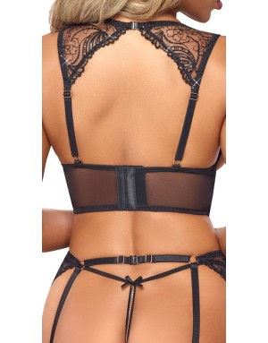 Ensemble Porte-Jarretelles 3 Pièces Noir Sensuel & Élégant
