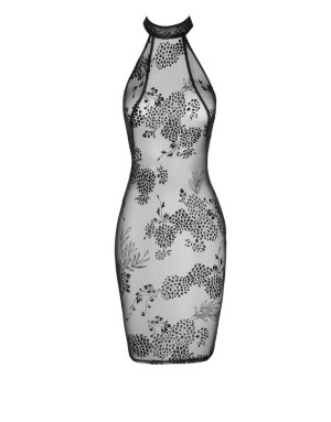 Robe F240  mi-longue transparente en tulle noir – Élégance Handmade