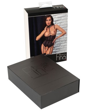 Body ouvert Abierta Fina en dentelle noire sexy et élégante
