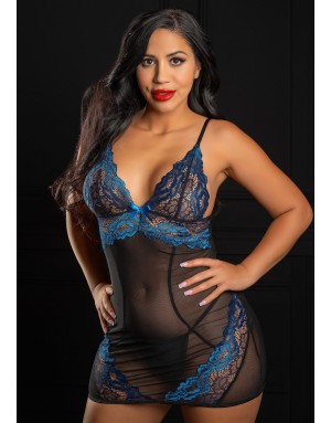 Robe dentelle florale sexy avec string assorti lingerie femme
