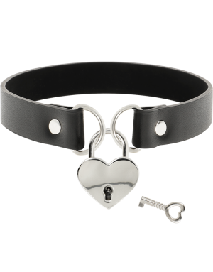 COQUETTE CHIC DESIRE - COLLIER EN CUIR VEGAN AVEC ACCESSOIRE COEUR AVEC CL?