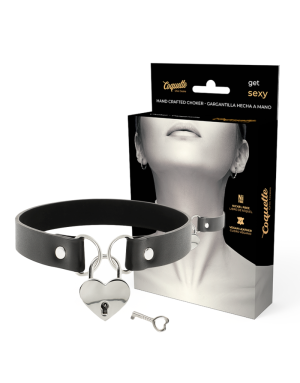 COQUETTE CHIC DESIRE - COLLIER EN CUIR VEGAN AVEC ACCESSOIRE COEUR AVEC CL?