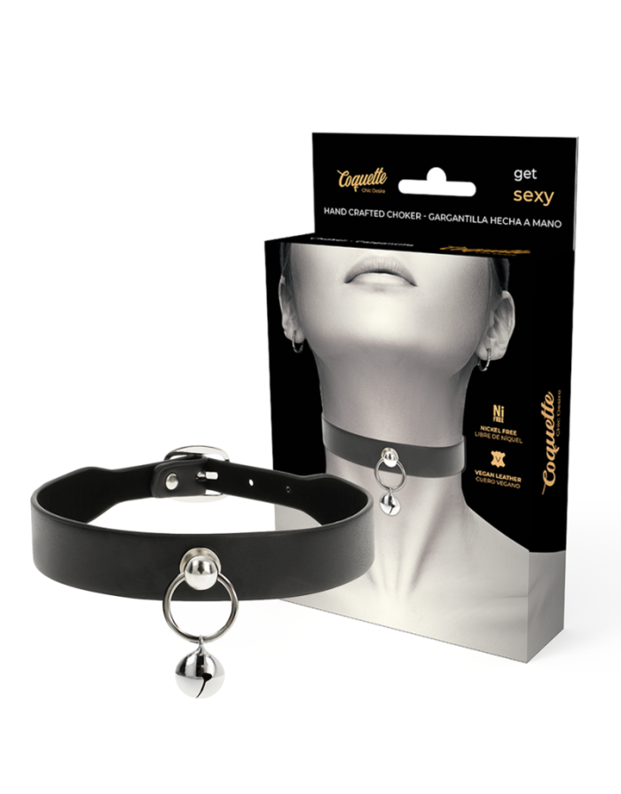 COQUETTE CHIC DESIRE - Collier cuir vegan femme accessoire hochet/cerceau