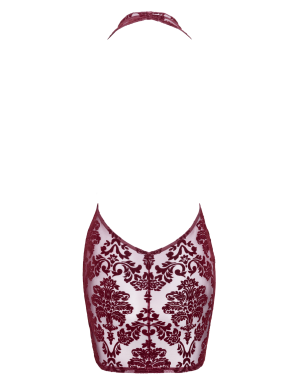 Mini robe dos nu en tulle floqué Kink Royal F385 - Noir Handmade