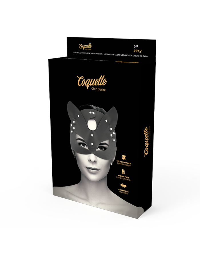 COQUETTE CHIC DESIRE - MASQUE EN CUIR VEGAN AVEC OREILLES DE CHAT
