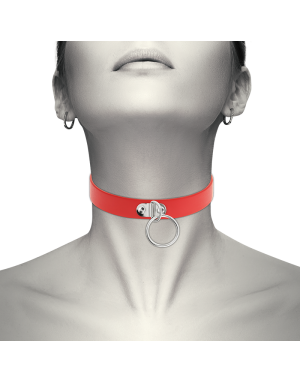 COQUETTE CHIC DESIRE - COLLIER CUIR VEGAN ROUGE FEMME ACCESSOIRE FÉTICHE