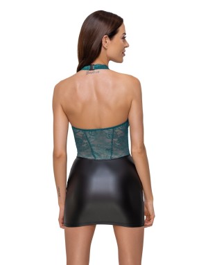 Robe Cottelli Lingerie en dentelle turquoise et noir