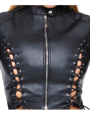 Ensemble sexy simili cuir noir Cottelli PARTY