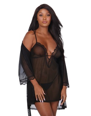 Ensemble Chemise & Robe Résille Extensible Dreamgirl