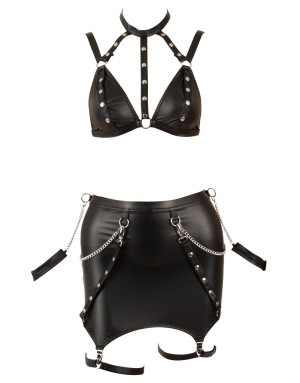 Cottelli Bondage Straps Set Noir avec Menottes
