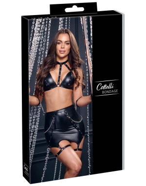 Ensemble Bondage Cottelli BONDAGE – BH, Mini-Jupe & Menottes
