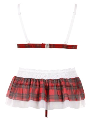 Set Lingerie Écolière Rouge Cottelli – Jupe & Dentelle