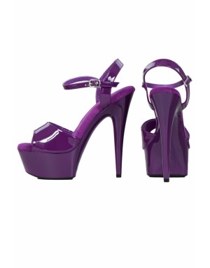 Sandales à Plateforme Vernis Violet – Talon Aiguille 14 cm