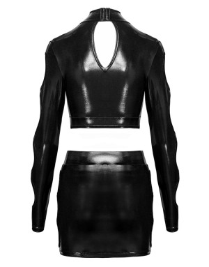 Ensemble sexy wetlook Cottelli PARTY – Top & mini-jupe