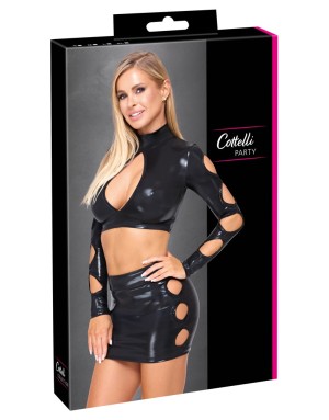 Ensemble sexy wetlook Cottelli PARTY – Top & mini-jupe