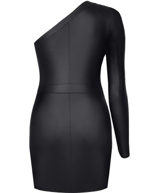 Robe noire asymétrique Felicia Demoniq – Glamour sensuel shop.sexturyproduction.com