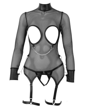 Cottelli BONDAGE – Ensemble résille noire chaînes argentées