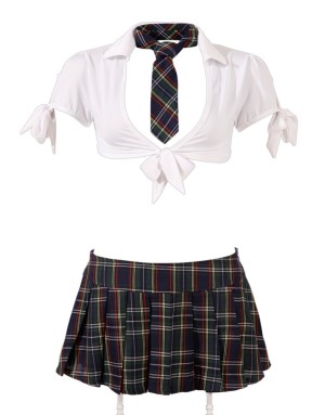 Costume à thème scolaire adulte Cottelli COSTUMES – Blanc