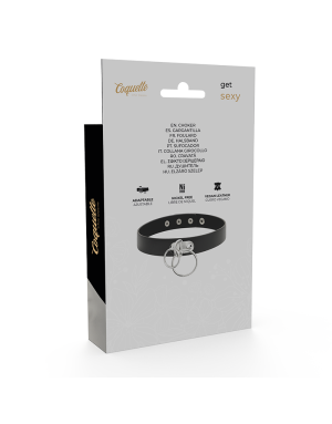 COQUETTE CHIC DESIRE - RAS DE COU DOUBLE ANNEAU EN CUIR VÉGAN