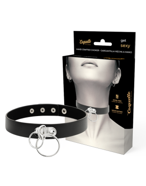 COQUETTE CHIC DESIRE - RAS DE COU DOUBLE ANNEAU EN CUIR VÉGAN