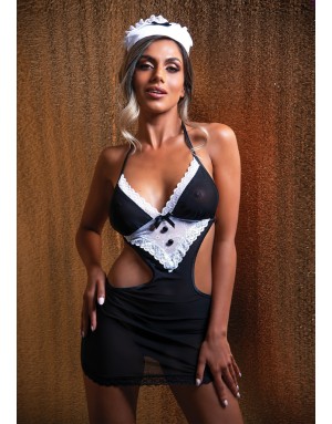 Ensemble French Maid sexy en résille et dentelle – Daring Intimates