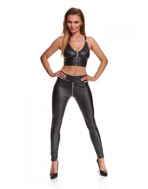 Leggings wetlook Maddalena Demoniq – Noir zippé ultra sexy shop.sexturyproduction.com