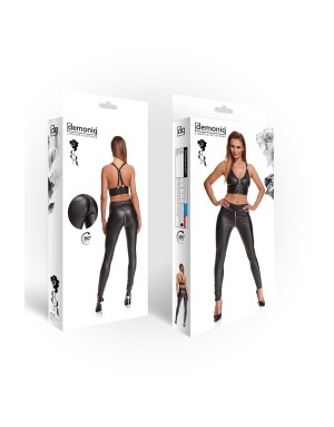 Leggings wetlook Maddalena Demoniq – Noir zippé ultra sexy