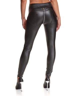 Leggings wetlook Maddalena Demoniq – Noir zippé ultra sexy