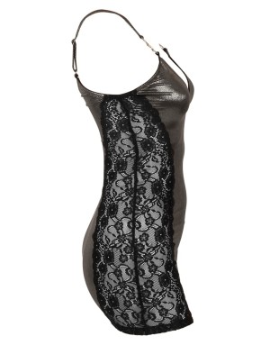 Cottelli PARTY – Robe mini argentée et dentelle noire