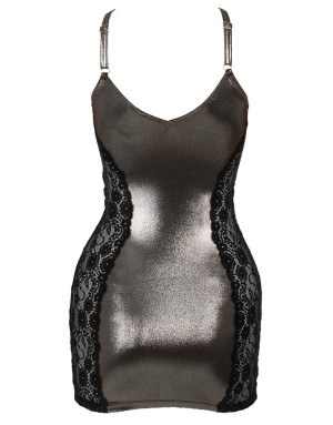 Cottelli PARTY – Robe mini argentée et dentelle noire