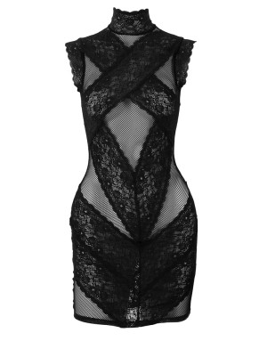 Cottelli PARTY – Robe résille noire & dentelle